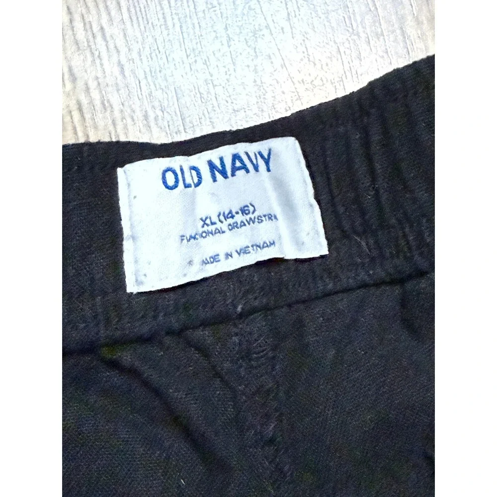 Old Navy Shorts Girls Size XL 14-16 Black Pull-On Functional Drawstring Casual